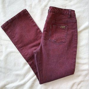 DG2 by Diane Gilman Pinstriped Red Stretch Jeans